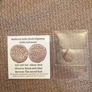 Medieval India Shahi Dynasty Silver Jital Coin